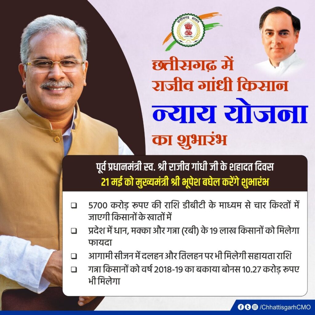 Chhattisgarh Rajiv Gandhi Kisan Nyay Yojana